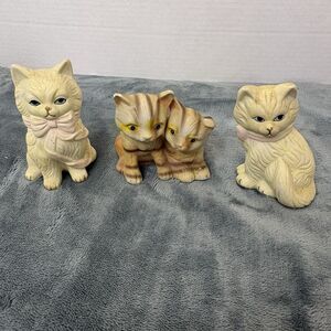 Vintage HOMCO CAT KITTEN FIGURINE Set of 3  Kitten Figurines